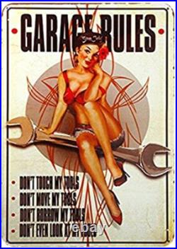 100 Random Vintage Metal Tin Signs Retro Plaque Garage Bar Customization Decor