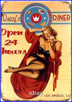 100 Random Vintage Metal Tin Signs Retro Plaque Garage Bar Customization Decor