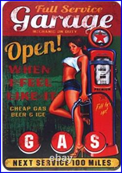 100 Random Vintage Metal Tin Signs Retro Plaque Garage Bar Customization Decor