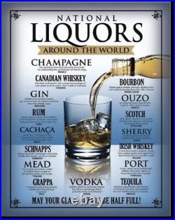 10 Pieces For $125New National Liquors Around th World Decorative Metal Tin Sign