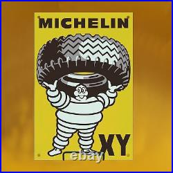 12x8 Vintage Michelin Porcelain Sign Metal Auto Tire Oil Gas Advertising