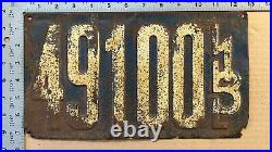 1913 Illinois license plate 49 100 Ford Model T Chevy Cadillac rear blue 1774