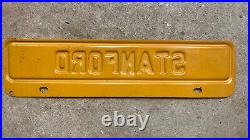 1920s 1930s Stanford California topper license plate white on red embossed NOS