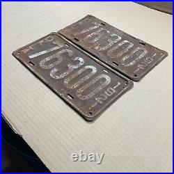 1921 Oklahoma license plate pair 76-300 Ford Model T Chevy Dodge vintage car