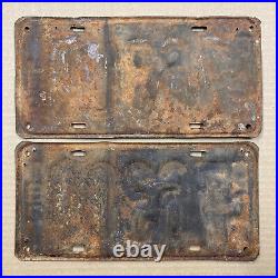 1921 Oklahoma license plate pair 76-300 Ford Model T Chevy Dodge vintage car