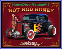 1932 Deuce Coupe Hot Rod Honey Metal Sign Vintage Style Garage Art