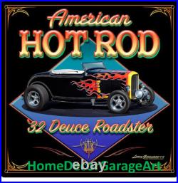 1932 Deuce Roadster American Hot Rod Metal Sign Vintage Style Garage Art 1932 Deuce Roadster American Hot Rod Metal Sign Vintage Style Garage Art