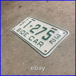 1932 Texas motorcycle sidecar license plate green on white