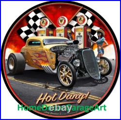 1933 Hot Rod Metal Sign Vintage Style Garage Art