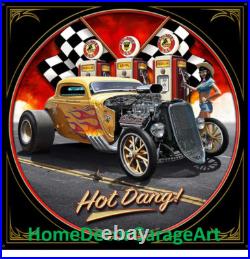 1933 Hot Rod Metal Sign Vintage Style Garage Art