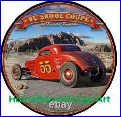 1933 Old School Coupe Hot Rod Metal Sign Vintage Style Garage Art 1933 Old School Coupe Hot Rod Metal Sign Vintage Style Garage Art