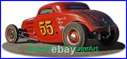1933 Old School Coupe Hot Rod Metal Sign Vintage Style Garage Art 1933 Old School Coupe Hot Rod Metal Sign Vintage Style Garage Art