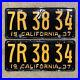 1937_California_license_plate_pair_7R_38_34_yellow_on_black_embossed_garage_SBNC_01_ox