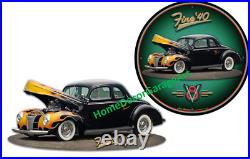 1940 Coupe Hot Rod V8 Rebel Rouser Metal Sign Vintage Style Garage Art 1940 Coupe Hot Rod V8 Rebel Rouser Metal Sign Vintage Style Garage Art
