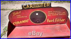 1940 Vintage Carter CARbureTER Carburetor Ceramic Fuel Filter Metal Display Sign