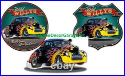 1940 Willys Hot Rod Metal Sign Vintage Style Garage Art