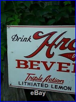 1940s Vintage Metal Hrobaks Beverages Sign, Cola Sign Falcon Pale Dry, Soda Sign