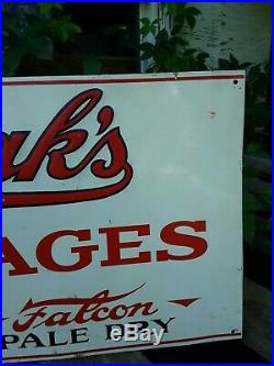 1940s Vintage Metal Hrobaks Beverages Sign, Cola Sign Falcon Pale Dry, Soda Sign