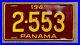 1941_Panama_license_plate_2_553_yellow_on_red_embossed_Central_America_01_gqs