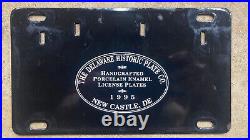 1942 Delaware license plate 36-014 porcelain 1995 remake Historic Plate Company
