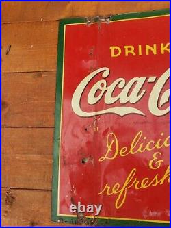 1942 vintage coca cola metal sign