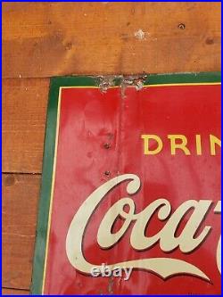 1942 vintage coca cola metal sign