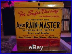 1945 Vintage ANCO WIPER BLADE Old Gas Station Metal Display Sign Retail Rustic