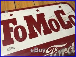 1950-60s Vintage Ford Parts FoMoCo Genuine Parts double-sided metal sign