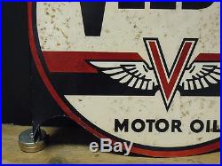 1950's Veedol Motor Oil double sided vintage metal garage sign AC Jaguar Lotus