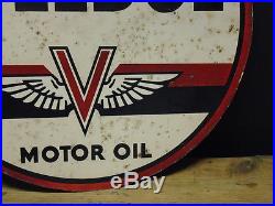 1950's Veedol Motor Oil double sided vintage metal garage sign AC Jaguar Lotus