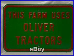 1950s Vintage Oliver Embossed Metal Sign Old Farm Tractors Heavy Duty
