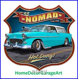1955 Blown Nomad Hot Rod Metal Sign, 2 Sizes, Vintage Style Garage Art 1955 Blown Nomad Hot Rod Metal Sign, 2 Sizes, Vintage Style Garage Art
