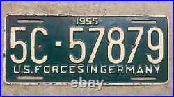 1955 US forces in Germany license plate 5C 57879 cold war iron curtain