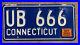 1957_Connecticut_license_plate_UB_666_embossed_triple_6_devil_white_blue_sticker_01_qdy