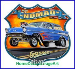 1957 Nomad Gasser Hot Rod Metal Sign, 2 Sizes, Vintage Style Garage Art 1957 Nomad Gasser Hot Rod Metal Sign, 2 Sizes, Vintage Style Garage Art