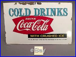 1959 Vintage Cold Drinks Drink Coca Cola With Crushed Ice Metal sign CC46 Coke