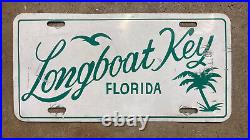 1960s 1970s Florida Longboat Key license plate green on white graphic palm tree