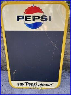 1960s Stout Sign Co Pepsi Metal Chalkboard Say pepsi, Please Vintage Original
