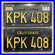 1963_California_license_plate_pair_KPK_408_yellow_on_black_embossed_1964_garage_01_npya