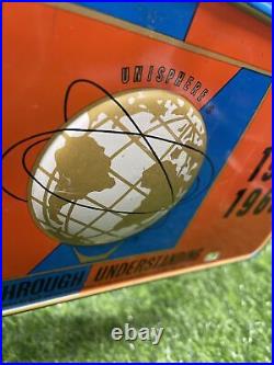 1964 1965 New York booster license plate World's Fair globe unisphere E5-A