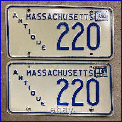 1967 Massachusetts antique auto license plate pair 220 1972 Ford Chevy Dodge