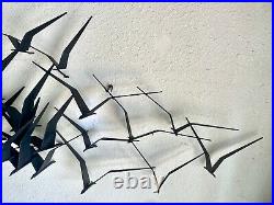 1968 Jere Signed Vtg Mid Century Modern Metal Birds in Flight Seagull Sculpture