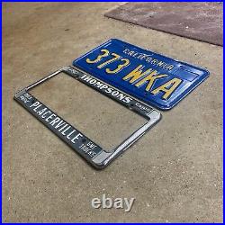 1970 California license plate 373 WKA Thompsons Placerville frame GMC Jeep Buick