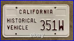 1976 California historical vehicle license plate 351 Ford 351 Windsor