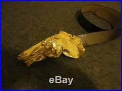 1976 Christopher Ross-c. Ross-gold Dip Equestrian Horse Head Signed Buckle/belt