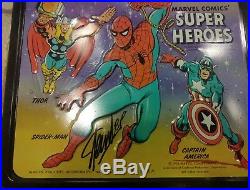 1976 Marvel Comics Super Heroes Metal Lunch Box Vintage Signed by Stan Lee