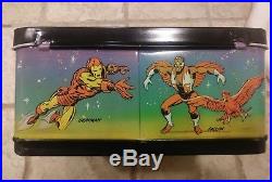 1976 Marvel Comics Super Heroes Metal Lunch Box Vintage Signed by Stan Lee