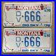 1976_Montana_license_plate_pair_DV_666_disabled_veteran_embossed_triple_6_devil_01_gvud