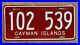 1990s_Cayman_Islands_tourist_bus_license_plate_102_539_white_on_red_Caribbean_01_fs