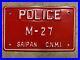 1990s_Saipan_license_plate_M_27_police_motorcycle_CNMI_white_on_red_embossed_01_dr